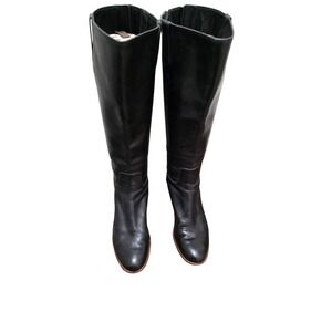 Cole Haan Women's Black Leather Knee-High Riding Boots Size 8.5B